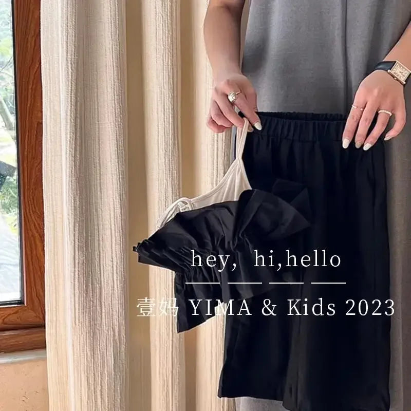 Children's Clothing, Girls' Black Camisoles, Summer Clothes, Baby Girls' Stylish and Fragrant Vests, Patchwork Casual Tops