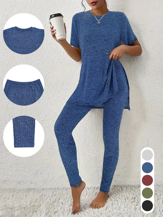 Two piece set of home clothes, comfortable and soft  a must-have for home use suitable for resting and wearing at home