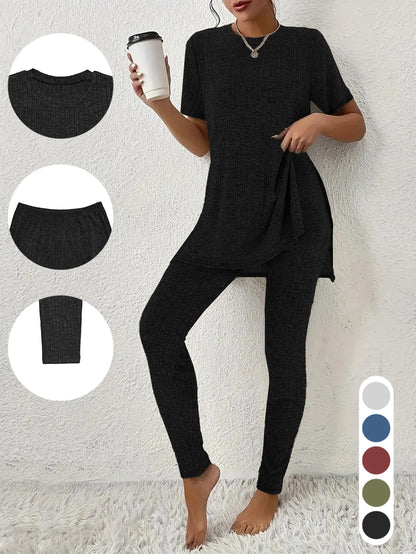 Two piece set of home clothes, comfortable and soft  a must-have for home use suitable for resting and wearing at home